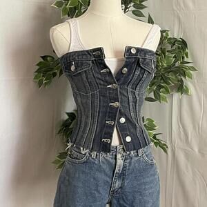 🛍️ Zara Denim Corset Top - XS
